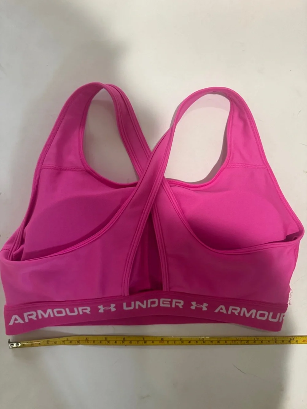 UNDER ARMOUR Cross Back Mid Sports Compression Bra Pink XL $35 EUC KL